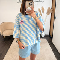 T-SHIRT AMOUR PARIS BLEU - La Petite Somptueuse