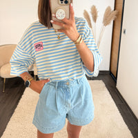 T-SHIRT AMOUR PARIS BLEU - La Petite Somptueuse