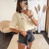 T-SHIRT BEIGE ENJOY - La Petite Somptueuse