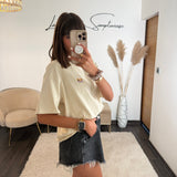 T-SHIRT BEIGE ENJOY - La Petite Somptueuse