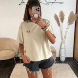 T-SHIRT BEIGE ENJOY - La Petite Somptueuse