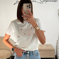 T - SHIRT BLANC BELIEVE - La Petite Somptueuse
