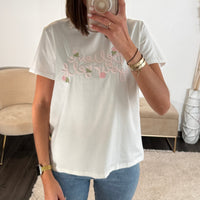 T - SHIRT BLANC BELIEVE - La Petite Somptueuse