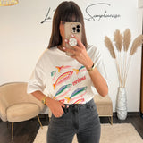 T - SHIRT BLANC SARDINES - La Petite Somptueuse