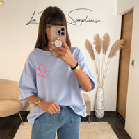 T - SHIRT BLEU CIEL HAPPY PLACE - La Petite Somptueuse