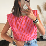 T-SHIRT DOS NU COEUR FUCHSIA - La Petite Somptueuse