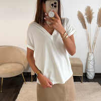 T - SHIRT ECRU NAEL - La Petite Somptueuse