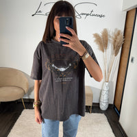 T - SHIRT GRIS CALIFORNIA - La Petite Somptueuse