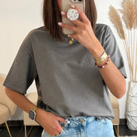 T - SHIRT GRIS SHINY - La Petite Somptueuse