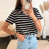 T - SHIRT MARINIERE HEART - La Petite Somptueuse