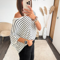 T-SHIRT RAYE OVERSIZE MARINE - La Petite Somptueuse