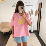 T-SHIRT ROSE LOVE IN THE SUN - La Petite Somptueuse