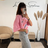 T - SHIRT ROSE SARDINES - La Petite Somptueuse