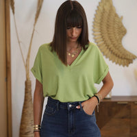 T - SHIRT VERT POMME NAEL - La Petite Somptueuse