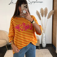 T - SHIRT VINTAGE ORANGE/JAUNE - La Petite Somptueuse