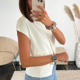 TOP A BOUTONS BLANC MOLLY - La Petite Somptueuse