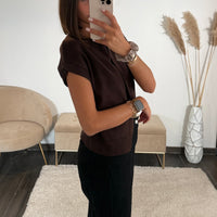 TOP A BOUTONS CHOCO MOLLY - La Petite Somptueuse