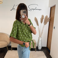 TOP A POIS VERT - La Petite Somptueuse