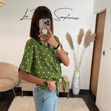 TOP A POIS VERT - La Petite Somptueuse