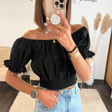 TOP BARDOT NOIR - La Petite Somptueuse