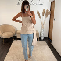 TOP BEIGE RUBAN - La Petite Somptueuse