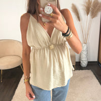 TOP BEIGE SOLEIL - La Petite Somptueuse