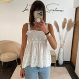 TOP BLANC BRODERIE JUNY - La Petite Somptueuse