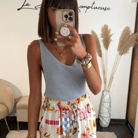 TOP BLEU LUREX - La Petite Somptueuse