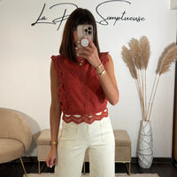 TOP BRODE TERRACOTTA KATE - La Petite Somptueuse