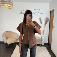 TOP CAMEL SIMILICUIR JUNY - La Petite Somptueuse