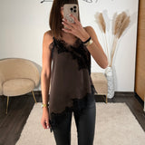TOP CHOCO DENTELLE NOIRE LIANE - La Petite Somptueuse