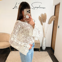 TOP CROCHET BLANC ANDREA - La Petite Somptueuse
