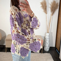 TOP CROCHET LILAS ROYA - La Petite Somptueuse