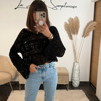 TOP CROCHET NOIR ANDREA - La Petite Somptueuse