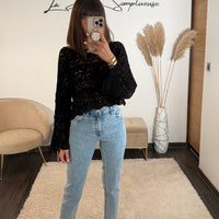 TOP CROCHET NOIR ANDREA - La Petite Somptueuse