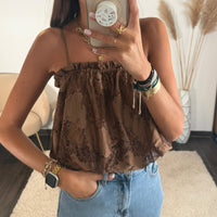 TOP DENTELLE CHOCO JINA - La Petite Somptueuse