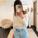 TOP DENTELLE ECRU ADEL - La Petite Somptueuse