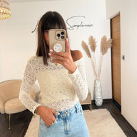 TOP DENTELLE ECRU ADEL - La Petite Somptueuse