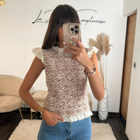 TOP FLEURI FRONCE CAMILLE - La Petite Somptueuse