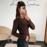 TOP FLEURIE CHOCO CLASSY - La Petite Somptueuse