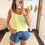TOP GAZE DE COTON JAUNE HOLLY - La Petite Somptueuse