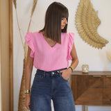 TOP GAZE DE COTON ROSE ALIX - La Petite Somptueuse