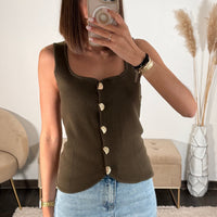 TOP KAKI CLASSY - La Petite Somptueuse