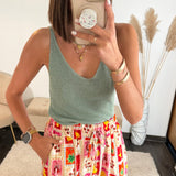 TOP KAKI LUREX - La Petite Somptueuse