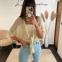 TOP MAILLE BEIGE GIANNY - La Petite Somptueuse