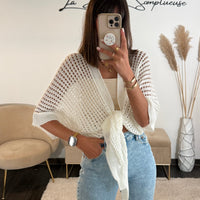 TOP MAILLE BLANC GIANNY - La Petite Somptueuse