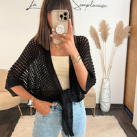 TOP MAILLE NOIR GIANNY - La Petite Somptueuse