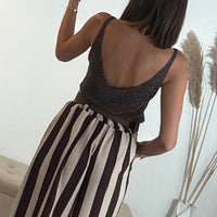 TOP MARRON LUREX - La Petite Somptueuse