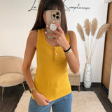 TOP MOUTARDE COQUILLAGE - La Petite Somptueuse