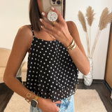 TOP NOIR A POIS MAEL - La Petite Somptueuse